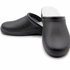 Ciabatte Sanitarie Anatomiche in Pelle da Uomo - Nero Uomo