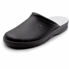 Ciabatte Sanitarie Anatomiche in Pelle da Uomo - Nero Uomo
