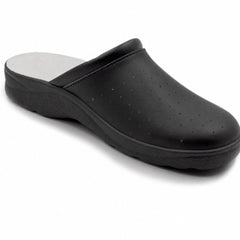 Ciabatte Sanitarie Anatomiche in Pelle da Uomo - Nero Uomo