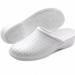 Ciabatte Sanitarie Anatomiche in Pelle da Donna - Bianco Donna