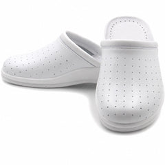 Ciabatte Sanitarie Anatomiche in Pelle da Donna - Bianco Donna