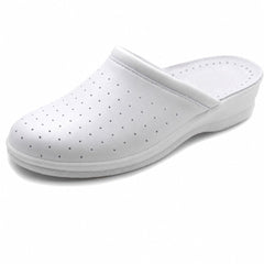 Ciabatte Sanitarie Anatomiche in Pelle da Donna - Bianco Donna