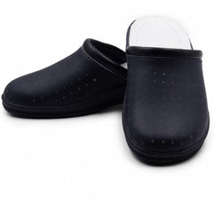 Ciabatte Sanitarie Anatomiche in Pelle da Donna - Blu Donna
