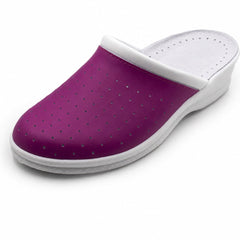 Ciabatte Sanitarie Anatomiche in Pelle da Donna - Fucsia Donna