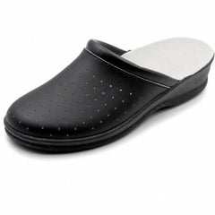Ciabatte Sanitarie Anatomiche in Pelle da Donna - Nero Donna