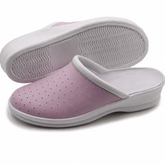 Ciabatte Sanitarie Anatomiche in Pelle da Donna - Rosa Donna